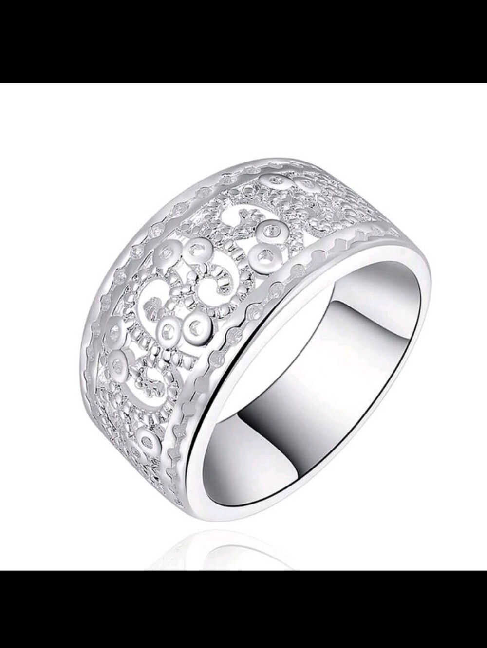 BRAND NEW ** Silver Floral Crystal Statement Ring